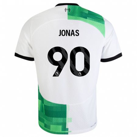 Kandiny Enfant Maillot Lee Jonas #90 Blanc Vert Tenues Extérieur 2023/24 T-Shirt