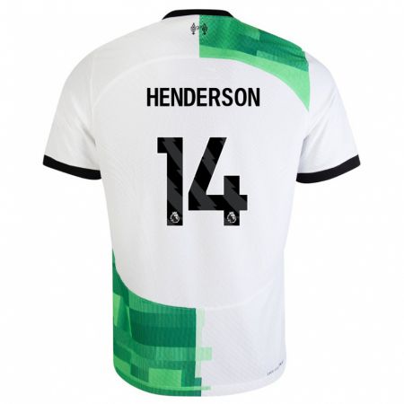 Kandiny Enfant Maillot Henderson #14 Blanc Vert Tenues Extérieur 2023/24 T-Shirt