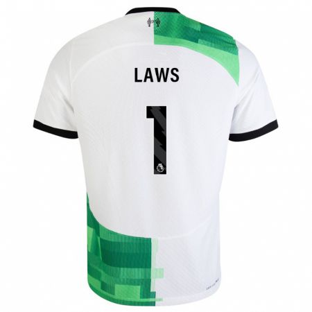 Kandiny Enfant Maillot Rachael Laws #1 Blanc Vert Tenues Extérieur 2023/24 T-Shirt