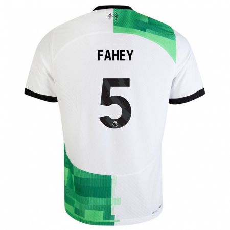 Kandiny Enfant Maillot Niamh Fahey #5 Blanc Vert Tenues Extérieur 2023/24 T-Shirt