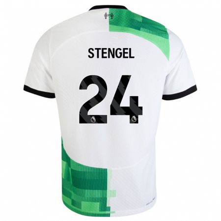 Kandiny Enfant Maillot Katie Stengel #24 Blanc Vert Tenues Extérieur 2023/24 T-Shirt