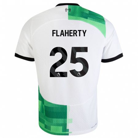 Kandiny Enfant Maillot Gilly Flaherty #25 Blanc Vert Tenues Extérieur 2023/24 T-Shirt