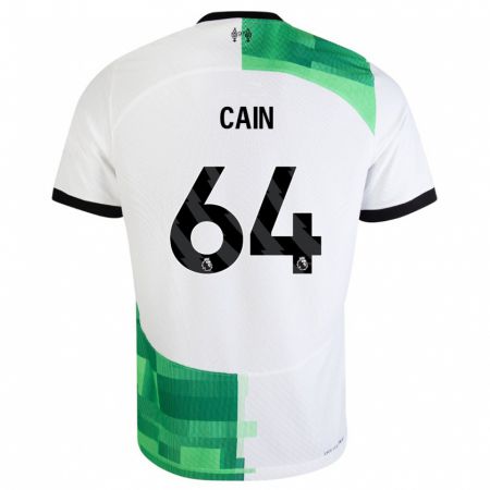 Kandiny Enfant Maillot Jake Cain #64 Blanc Vert Tenues Extérieur 2023/24 T-Shirt