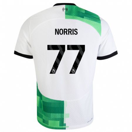 Kandiny Enfant Maillot James Norris #77 Blanc Vert Tenues Extérieur 2023/24 T-Shirt