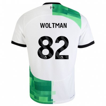 Kandiny Enfant Maillot Max Woltman #82 Blanc Vert Tenues Extérieur 2023/24 T-Shirt