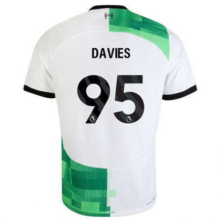 Kandiny Enfant Maillot Harvey Davies #95 Blanc Vert Tenues Extérieur 2023/24 T-Shirt