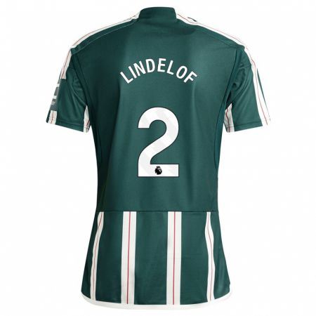 Kandiny Enfant Maillot Victor Lindelöf #2 Vert Foncé Tenues Extérieur 2023/24 T-Shirt