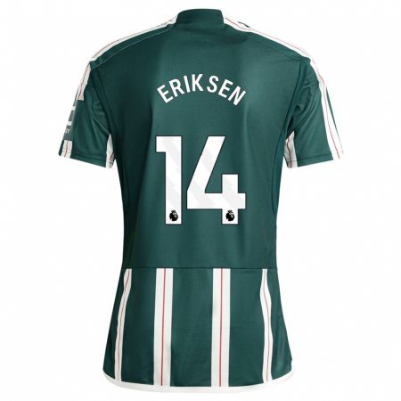 Kandiny Enfant Maillot Christian Eriksen #14 Vert Foncé Tenues Extérieur 2023/24 T-Shirt