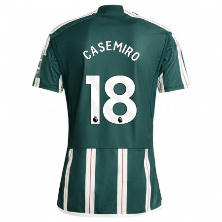 Kandiny Enfant Maillot Casemiro #18 Vert Foncé Tenues Extérieur 2023/24 T-Shirt