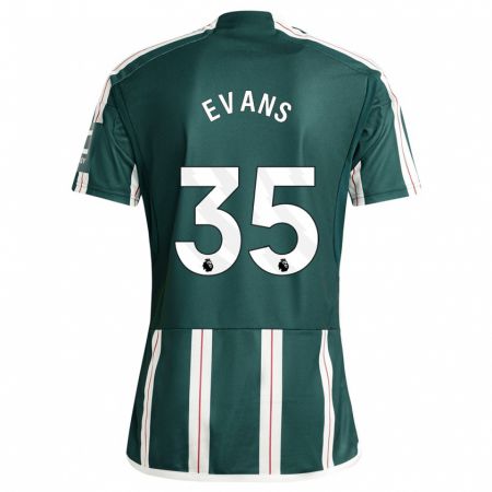 Kandiny Enfant Maillot Jonny Evans #35 Vert Foncé Tenues Extérieur 2023/24 T-Shirt