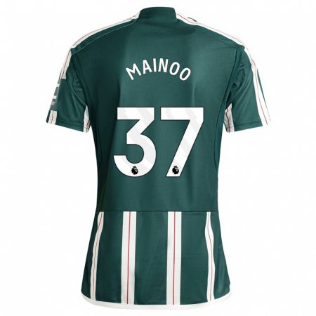 Kandiny Enfant Maillot Kobbie Mainoo #37 Vert Foncé Tenues Extérieur 2023/24 T-Shirt