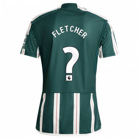 Kandiny Enfant Maillot Tyler Fletcher #0 Vert Foncé Tenues Extérieur 2023/24 T-Shirt