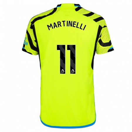 Kandiny Enfant Maillot Gabriel Martinelli #11 Jaune Tenues Extérieur 2023/24 T-Shirt