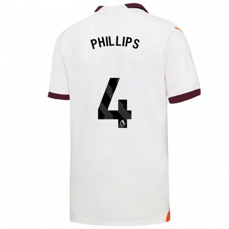 Kandiny Enfant Maillot Kalvin Phillips #4 Blanc Tenues Extérieur 2023/24 T-Shirt
