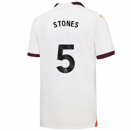 Kandiny Enfant Maillot John Stones #5 Blanc Tenues Extérieur 2023/24 T-Shirt