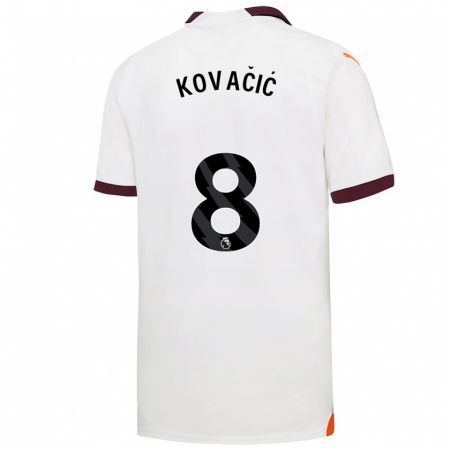 Kandiny Enfant Maillot Mateo Kovacic #8 Blanc Tenues Extérieur 2023/24 T-Shirt