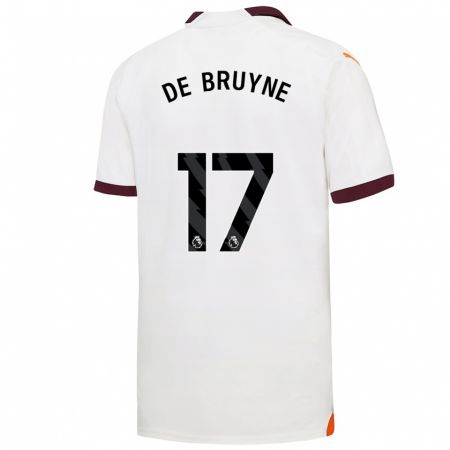 Kandiny Enfant Maillot Kevin De Bruyne #17 Blanc Tenues Extérieur 2023/24 T-Shirt