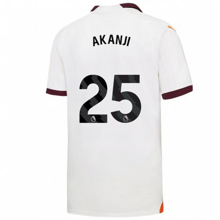 Kandiny Enfant Maillot Manuel Akanji #25 Blanc Tenues Extérieur 2023/24 T-Shirt