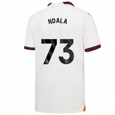 Kandiny Enfant Maillot Joel Ndala #73 Blanc Tenues Extérieur 2023/24 T-Shirt