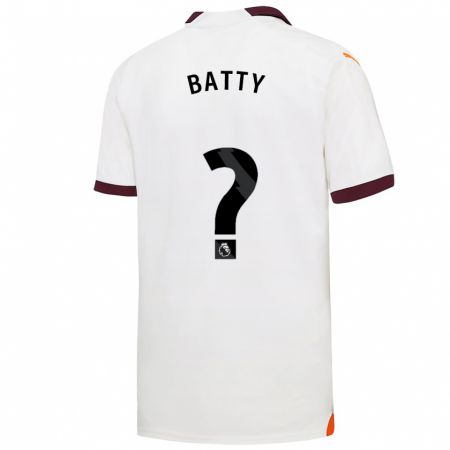 Kandiny Enfant Maillot Daniel Batty #0 Blanc Tenues Extérieur 2023/24 T-Shirt