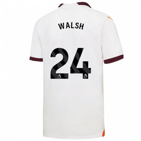 Kandiny Enfant Maillot Keira Walsh #24 Blanc Tenues Extérieur 2023/24 T-Shirt