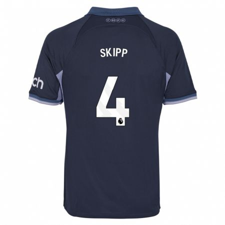 Kandiny Enfant Maillot Oliver Skipp #4 Bleu Foncé Tenues Extérieur 2023/24 T-Shirt