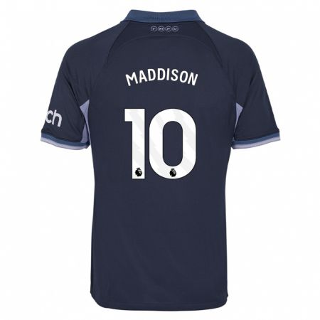 Kandiny Enfant Maillot James Maddison #10 Bleu Foncé Tenues Extérieur 2023/24 T-Shirt