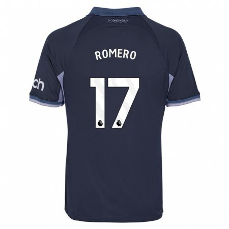 Kandiny Enfant Maillot Cristian Romero #17 Bleu Foncé Tenues Extérieur 2023/24 T-Shirt