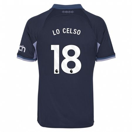 Kandiny Enfant Maillot Giovani Lo Celso #18 Bleu Foncé Tenues Extérieur 2023/24 T-Shirt
