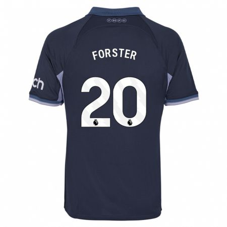 Kandiny Enfant Maillot Fraser Forster #20 Bleu Foncé Tenues Extérieur 2023/24 T-Shirt