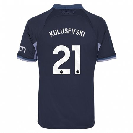 Kandiny Enfant Maillot Dejan Kulusevski #21 Bleu Foncé Tenues Extérieur 2023/24 T-Shirt