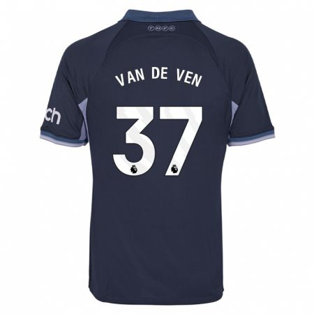 Kandiny Enfant Maillot Micky Van De Ven #37 Bleu Foncé Tenues Extérieur 2023/24 T-Shirt