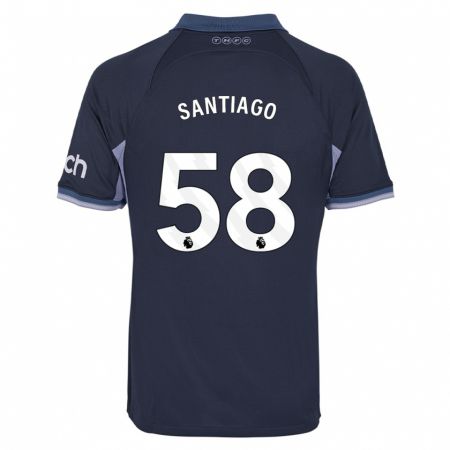 Kandiny Enfant Maillot Yago Santiago #58 Bleu Foncé Tenues Extérieur 2023/24 T-Shirt