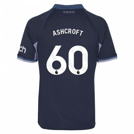 Kandiny Enfant Maillot Tyrell Ashcroft #60 Bleu Foncé Tenues Extérieur 2023/24 T-Shirt