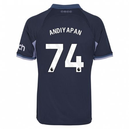 Kandiny Enfant Maillot William Andiyapan #74 Bleu Foncé Tenues Extérieur 2023/24 T-Shirt