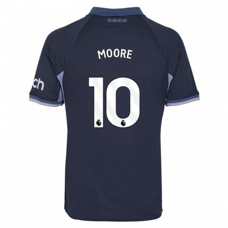 Kandiny Enfant Maillot Mikey Moore #10 Bleu Foncé Tenues Extérieur 2023/24 T-Shirt