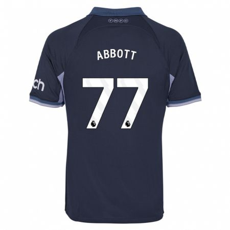 Kandiny Enfant Maillot George Abbott #77 Bleu Foncé Tenues Extérieur 2023/24 T-Shirt