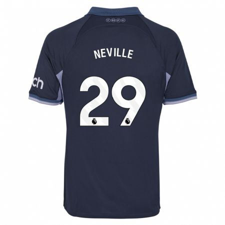 Kandiny Enfant Maillot Ashleigh Neville #29 Bleu Foncé Tenues Extérieur 2023/24 T-Shirt