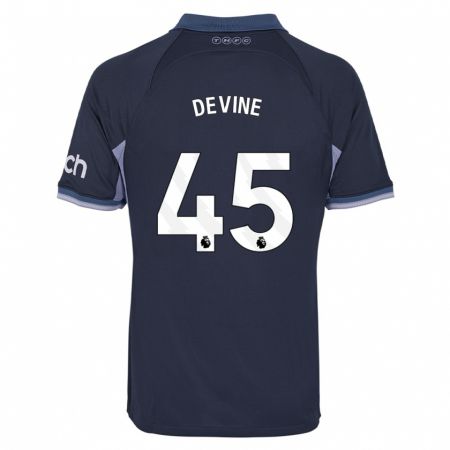 Kandiny Enfant Maillot Alfie Devine #45 Bleu Foncé Tenues Extérieur 2023/24 T-Shirt