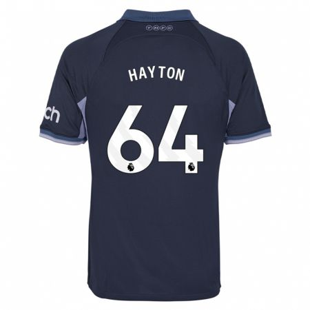 Kandiny Enfant Maillot Adam Hayton #64 Bleu Foncé Tenues Extérieur 2023/24 T-Shirt