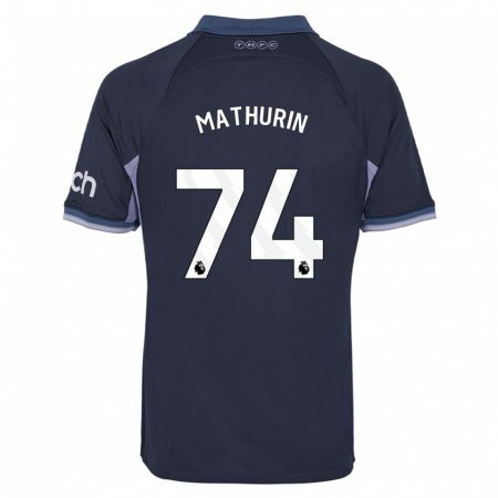 Kandiny Enfant Maillot Roshaun Mathurin #74 Bleu Foncé Tenues Extérieur 2023/24 T-Shirt