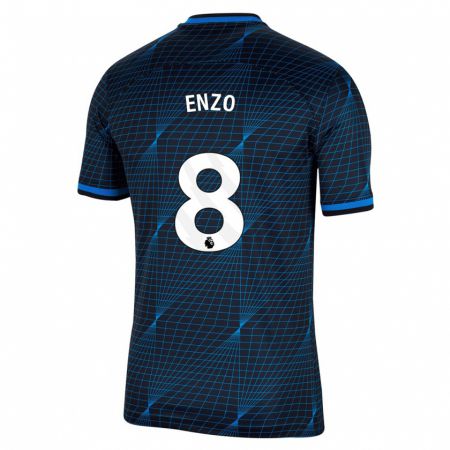 Kandiny Enfant Maillot Enzo Fernández #8 Bleu Foncé Tenues Extérieur 2023/24 T-Shirt