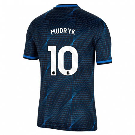 Kandiny Enfant Maillot Mykhaylo Mudryk #10 Bleu Foncé Tenues Extérieur 2023/24 T-Shirt