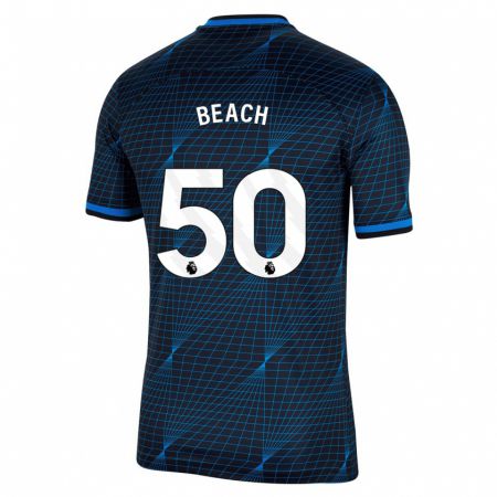 Kandiny Enfant Maillot Eddie Beach #50 Bleu Foncé Tenues Extérieur 2023/24 T-Shirt