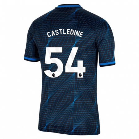 Kandiny Enfant Maillot Leo Castledine #54 Bleu Foncé Tenues Extérieur 2023/24 T-Shirt