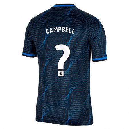 Kandiny Enfant Maillot Luke Campbell #0 Bleu Foncé Tenues Extérieur 2023/24 T-Shirt