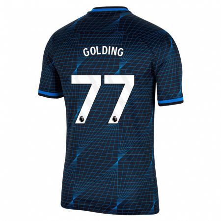 Kandiny Enfant Maillot Michael Golding #77 Bleu Foncé Tenues Extérieur 2023/24 T-Shirt