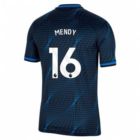 Kandiny Enfant Maillot Edouard Mendy #16 Bleu Foncé Tenues Extérieur 2023/24 T-Shirt