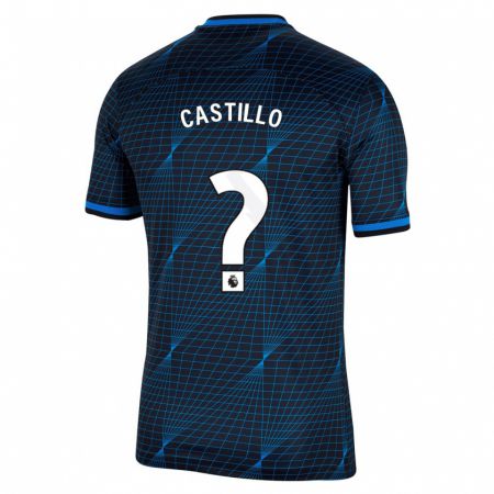 Kandiny Enfant Maillot Juan Castillo #0 Bleu Foncé Tenues Extérieur 2023/24 T-Shirt