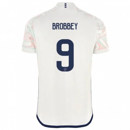 Kandiny Enfant Maillot Brian Brobbey #9 Blanc Tenues Extérieur 2023/24 T-Shirt
